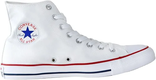 Vista 2 de Converse - Tenis Chuck Taylor All Star de cuero de alta calidad, de tobillo alto, para niño, blanco (Optical White)