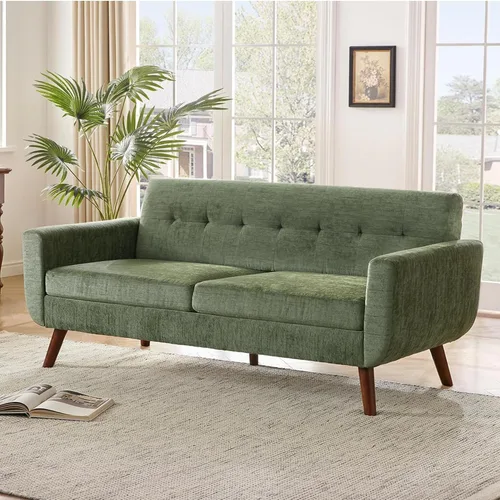 Vista 17 de Tbfit Sofá en Forma de L, Sofás Seccionales Modernos de Mediados de Siglo de 80" de Ancho, Sofás de 3 Plazas con Chaise Lounge Amplio, Sofá Beige