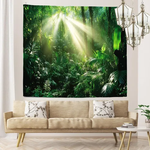 Vista 8 de LINICE Tapiz de plantas, tapiz de fase lunar de la naturaleza para colgar en la pared, tapiz bohemio de mandala estético para decoración