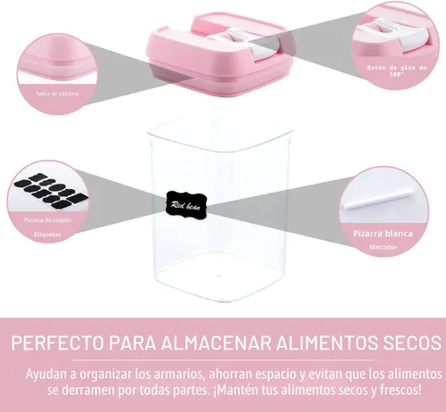 Vista 3 de U-QE Juego de recipientes herméticos para almacenamiento de alimentos, 10 recipientes de plástico transparente sin BPA con tapas de fácil bloqueo