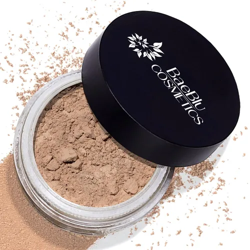 Vista 8 de BaeBlu InstaFame - Base de maquillaje mineral suelta, mate de cobertura completa con SPF natural para pieles sensibles, crea Para pieles sensibles