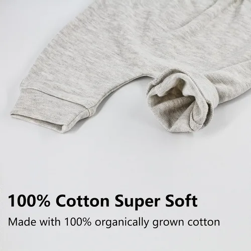 Vista 5 de Hakochia Pantalones de bebé suaves y cómodos 100% algodón para bebés niños y niñas con amplio espacio para pañales de 0 a 12 meses