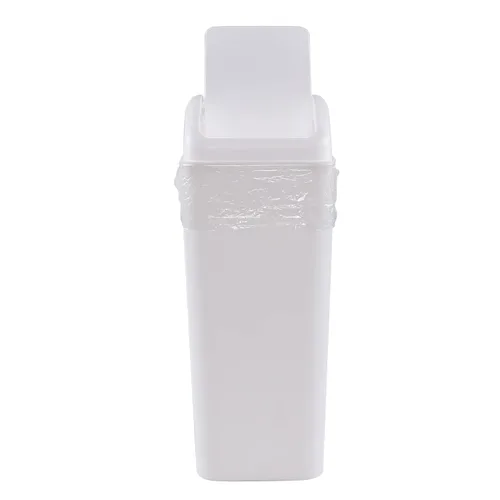 Vista 8 de Cubo de basura de plástico con tapa giratoria, cubo de basura de 14 litros, 1 paquete (gris)
