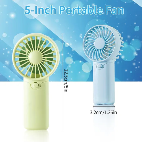 Vista 2 de Ventilador con pilas AAA, pequeños ventiladores portátiles alimentados por batería con 1 velocidades, ventilador personal silencioso de 5 pulgadas