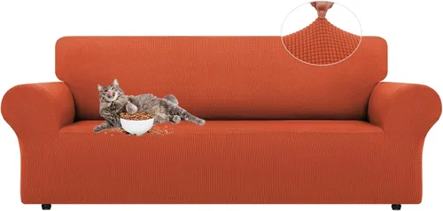 Vista 13 de LURKA Fundas elásticas para silla y sofá de 1 pieza, Fundas para sofá con protector elástico en la parte inferior para niños y perros