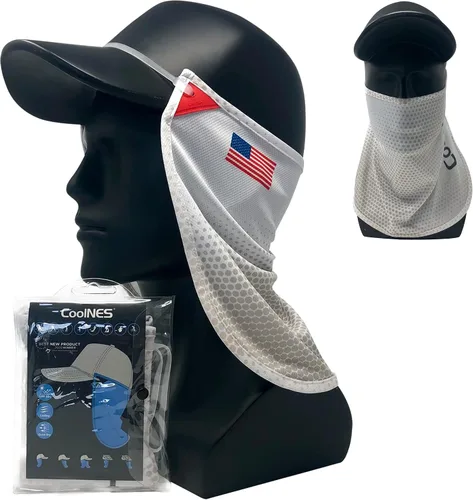 Vista 18 de CoolNES - Protección ajustable para cuello contra rayos ultravioletas, ajustable, multifuncional, 2 en 1, cubrebocas para pesca al aire libre, unisex