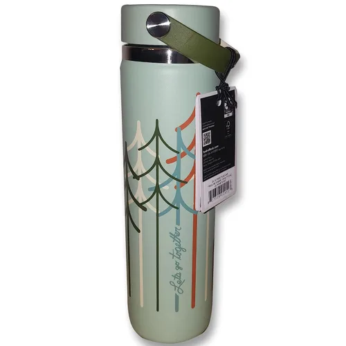 Vista 2 de Hydro Flask Treeline Green - Botella ancha con tapa flexible de 24 onzas, 1 EA