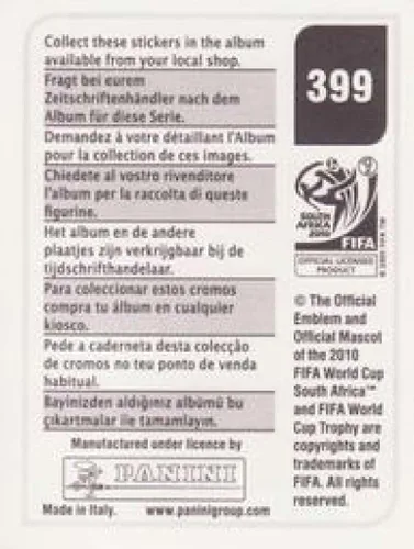 Vista 2 de 2010 Panini FIFA World Cup Stickers #399 Alexandre Song Cameroon Official Soccer Album Sticker (2 inch X 1.5 Inch) in Raw Condition (NM or Better)