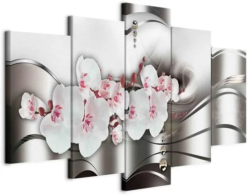 Vista 26 de Lienzo decorativo con impresión artística de diseño de orquídea de Artgeist Orquídea #01