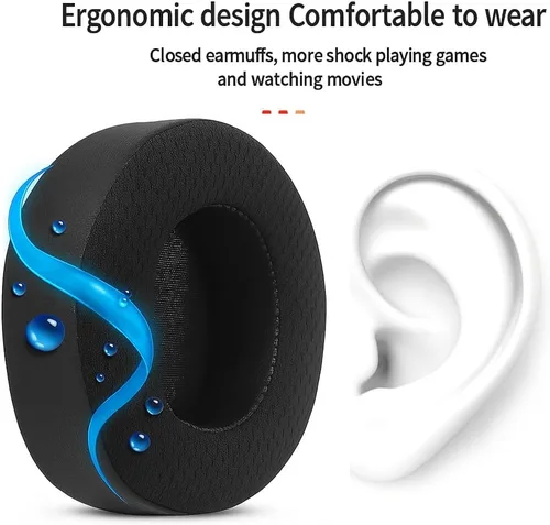 Vista 4 de Almohadillas de repuesto de gel refrescante compatibles con auriculares SteelSeries Arctis Nova Pro Wireless SOLAMENTE, almohadillas para los oídos