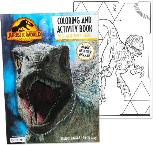 Vista 2 de Jurassic World Juego de libros para colorear con pegatinas y carteles (3 libros)