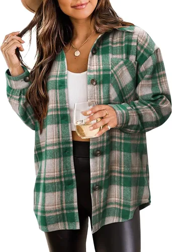 Vista 28 de ZOLUCKY Chaqueta de manga larga con botones para mujer, talla grande, blusas
