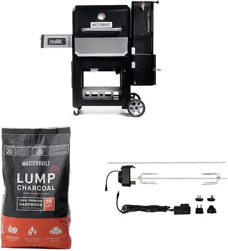 Vista 8 de Masterbuilt Gravity Series 800 - Plancha digital de carbón, parrilla y ahumador + carbón Masterbuilt Lump (16 libras)