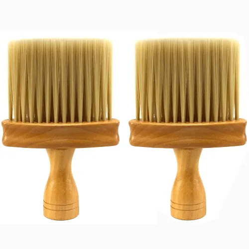 Vista 2 de Cepillo de corte de pelo profesional para peluquería/peluquero cepillo de cuello de madera - cerdas suaves (individual)