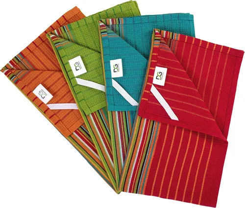 Vista 6 de DG Collections Toallas de cocina de salsa 100% algodón, paquete de 8, paños de cocina súper absorbentes, 16 x 28 pulgadas, sin pelusas, tejido
