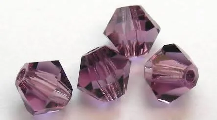Vista 3 de Elija un tamaño, Amethyst, MC Rondell Bead (Bicone checa, forma de diamante)