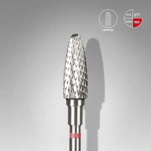 Vista 3 de STALEKS PRO Expert - Broca de carburo para uñas (maíz, rojo, cabeza de 0.197 in / 0.512 in de peso), dureza suave para corrección de uñas