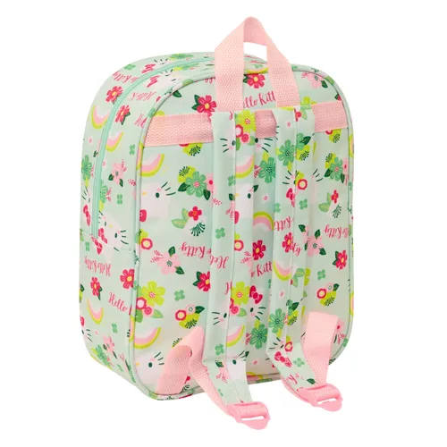 Vista 4 de Mochila Escolar Hello Kitty Verde Rosa 22 x 27 x 10 cm 3D