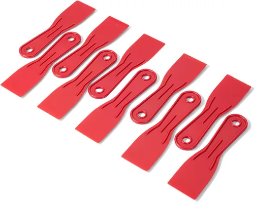Vista 15 de Bates - Juego de 6 cuchillos de masilla de plástico, raspador de pintura, herramienta de spackle y esparcidor para reparación de raspado de Rojo
