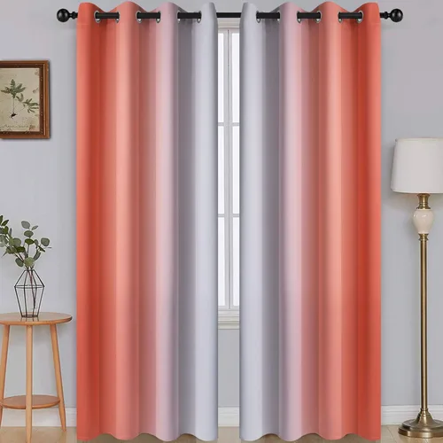 Vista 175 de SimpleHome Cortinas degradadas degradadas para oscurecer la habitación de 36 pulgadas de largo para dormitorio, con ojales y bloqueo de luz Negro