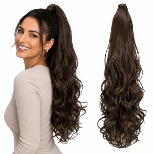 Vista 9 de PRETTYSHOP pieza de pelo de 24 pulgadas coleta clip de extensión largo voluminoso ondeado, resistente al calor. mezcla rubia #16T613 H42