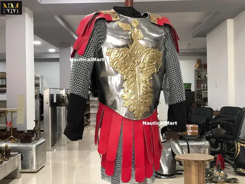Vista 7 de NauticalMart Armadura medieval romana muscular, armadura, caballero, armadura, armadura, vestible, disfraz de Halloween