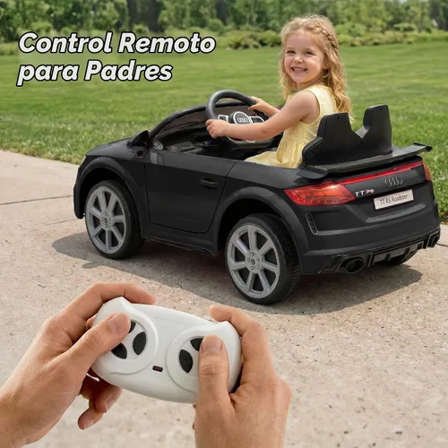 Vista 6 de Audi TTRS - Juguetes de paseo de 24 V, coche eléctrico para niños pequeños con control remoto Negro