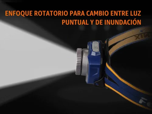 Vista 4 de Fenix HL40R - Linterna frontal LED CREE recargable por USB de 600 lúmenes con zoom y distancia de haz ajustable con cable de carga USB EdisonBright