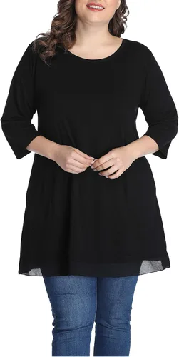 Vista 2 de Shiaili - Blusas de tallas grandes para mujeres, camisetas tipo túnica largas para combinar con leggings