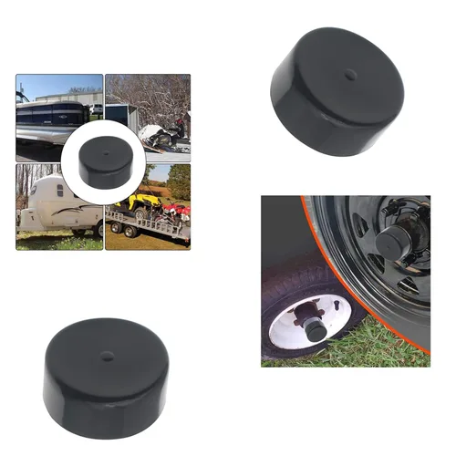 Vista 5 de FDXGYH 4 piezas de barras de rodamiento de 1.98 pulgadas, tapas negras de goma, cubiertas de polvo para buje de rueda de remolque, protector