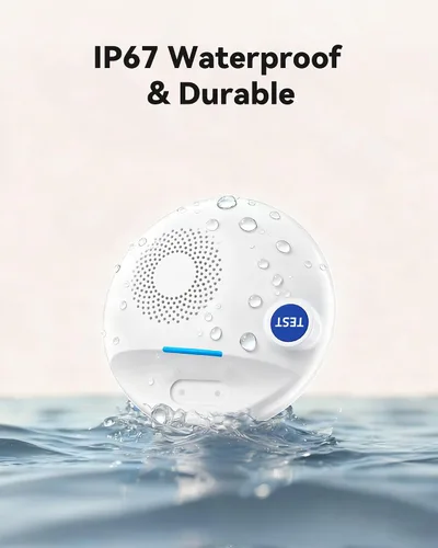 Vista 8 de PILSAMAS Detector de fugas de agua WiFi, paquete de 4 unidades (sirena) + concentrador Samrt con pantalla de números para identificar fugas, alarma