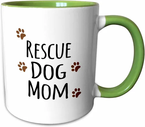 Vista 11 de 3dRose Rescue Dog Mom - Taza de 11 onzas, color negro