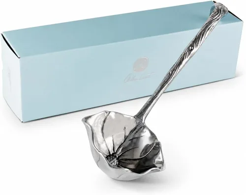 Vista 11 de Arthur Court Cucharón de aluminio con patrón de uva, elegante cucharón de ponche/sopa para entretener, 12 pulgadas de largo