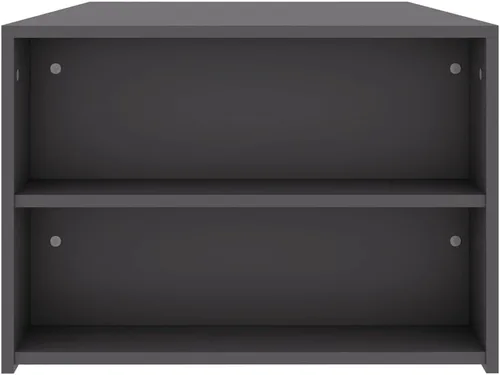 Vista 6 de Mesa de centro de madera de ingeniería gris, mesa rectangular de sala de estar con acabado mate, 39.4 x 23.6 pulgadas, mesa moderna de centro