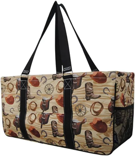 Vista 63 de NGIL Bolsa de comestibles reutilizable extra grande plegable de gran tamaño para comestibles, almacenamiento, picnic, playa, Estampado de vaca