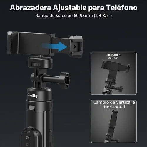 Vista 8 de SmallRig - Trípode extensible para selfie stick de 59 pulgadas con control