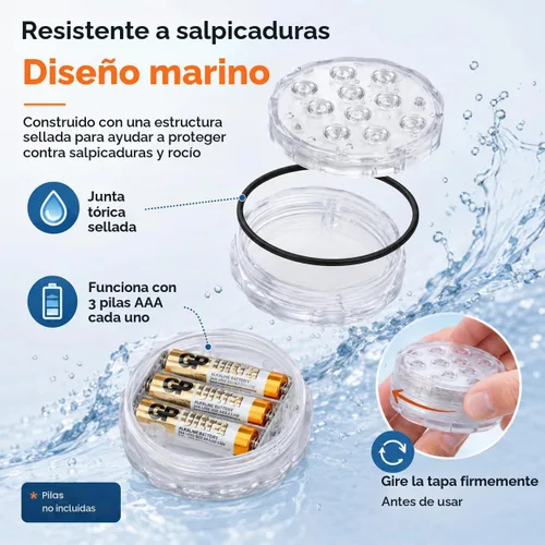Vista 6 de Seaponer Luces de barco inalámbricas que funcionan con pilas, luz LED marina impermeable para luz de cubierta, luces interiores de cortesía
