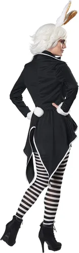 Vista 2 de Disfraz de conejo blanco para mujer, Negro