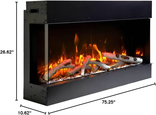 Vista 8 de Chimenea eléctrica TRU-VIEW-SLIM-72-3 caras
