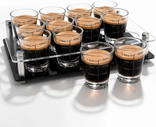 Vista 15 de Paquete de 12 vasos de chupito de 1.8 onzas a granel con base pesada, juego de vasos de chupito de medición transparentes para café, vodka, tequila