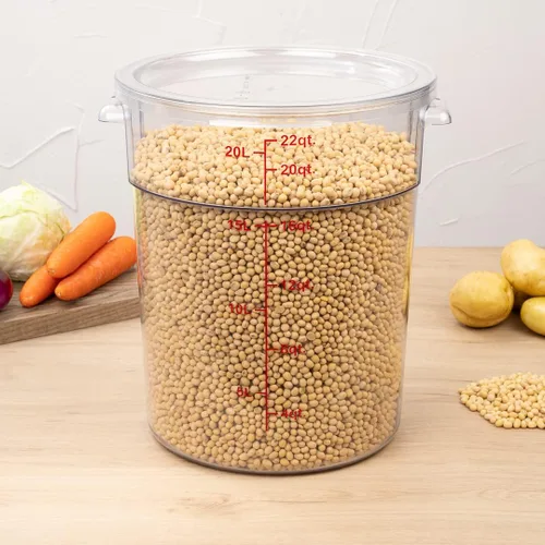 Vista 3 de Met Lux - Contenedor de almacenamiento de alimentos de 22 cuartos de galón, 1 recipiente redondo de almacenamiento comercial, tapa se vende por
