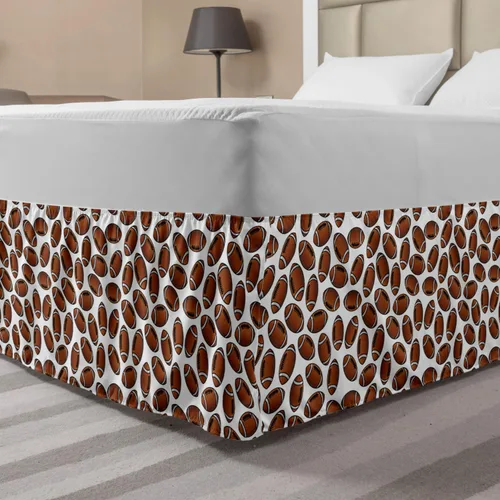 Vista 27 de Lunarable Falda de cama elástica de trébol, tréboles de cultura irlandesa con temática del día de San Patricio, 4 hojas, falda de cama de tela