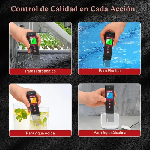 Vista 7 de Medidor de pH Digital de Alta Precisión Certificado UL con Kits de Prueba de pH, Pantalla LCD Retroiluminada de Color con Tira de Prueba de pH