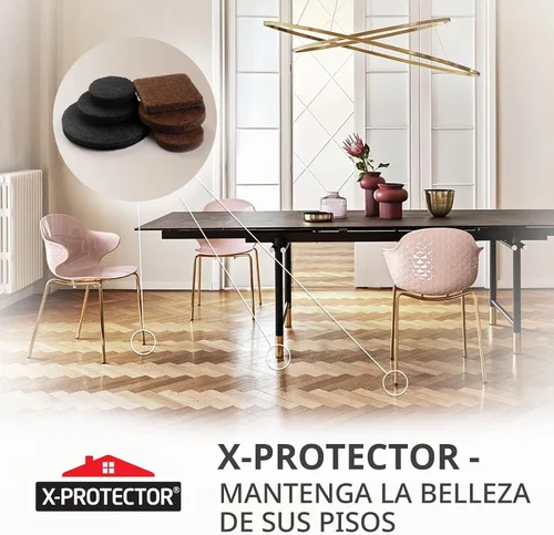 Vista 6 de ¡235 almohadillas de fieltro para muebles marrones y negras X-Protector! Gran cantidad de almohadillas para muebles para pisos de madera dura – ¡Tus