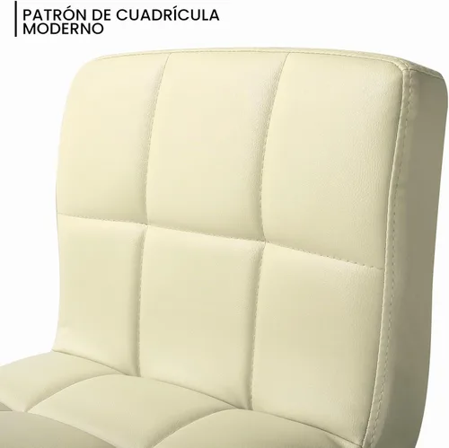 Vista 4 de MoNiBloom Juego de 2 taburetes de bar ajustables de cuero PU giratorios de altura de mostrador, taburete cuadrado moderno de isla con respaldo