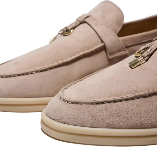 Vista 6 de Mocasines de piel de ante de diseño prémium con dijes de verano para mujer