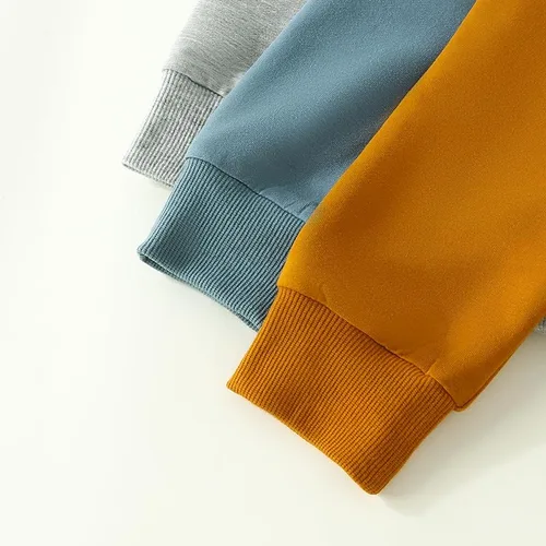 Vista 5 de Amiblvowa Paquete de 3 pantalones de otoño para bebés, niños y niñas, color sólido, pantalones deportivos para otoño e invierno