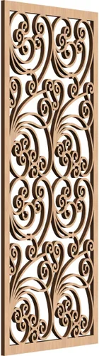 Vista 177 de 9 3/8"W x 24 3/8"H x 1/4"T Marilla Decorativos Paneles de Pared de Madera Calado, Abedul