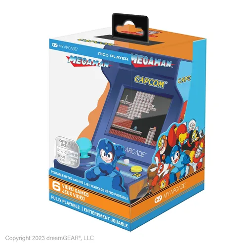 Vista 5 de MY ARCADE Mega-Man Pico Player: 3.7" Portable Tiny Arcade Video Game with 6 Retro Games, 2" Screen Color Display, Small