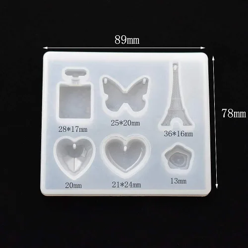 Vista 5 de Molde de silicona para formas de joyas para moldear, moldes de resina para aretes de oreja, moldes de resina epoxi (4 unidades)